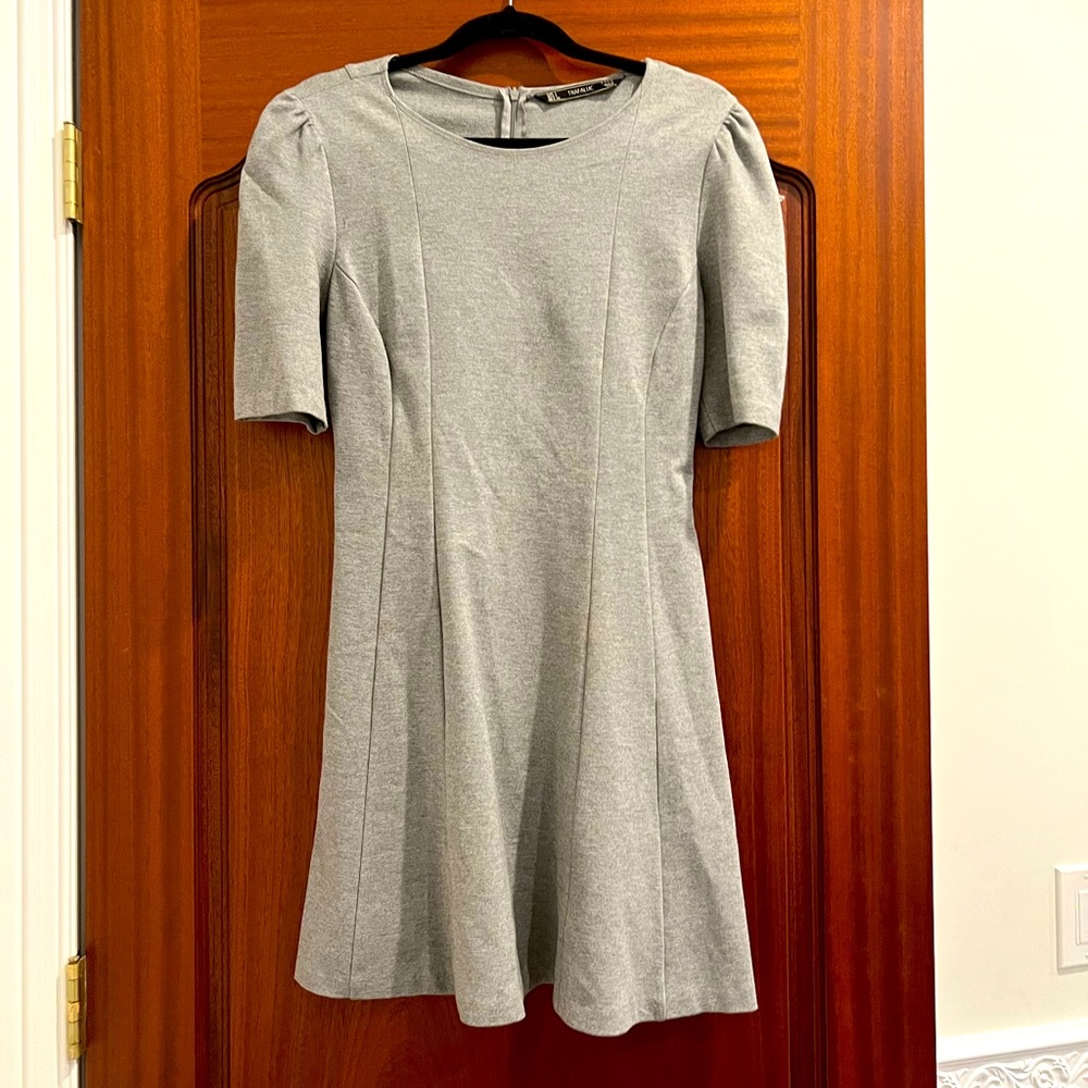 Zara stretchy grey a line mini dress